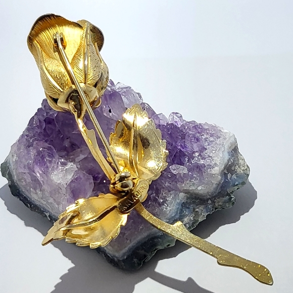 Vintage Giovanni signed rose brooch - Picture 2 of 6